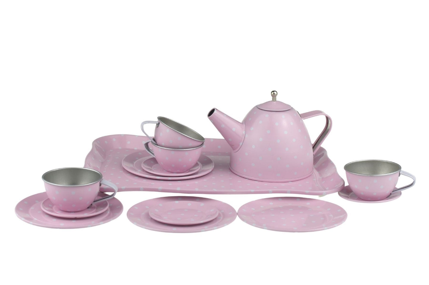 PINK TIN TEA SET IN SUITCASE 15PCS