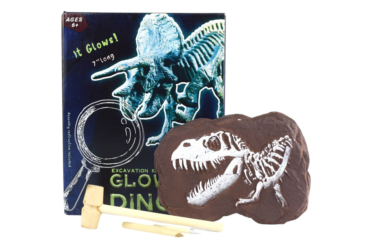 GLOW IN THE DARK TRICERATOPS EXCAVATION KIT