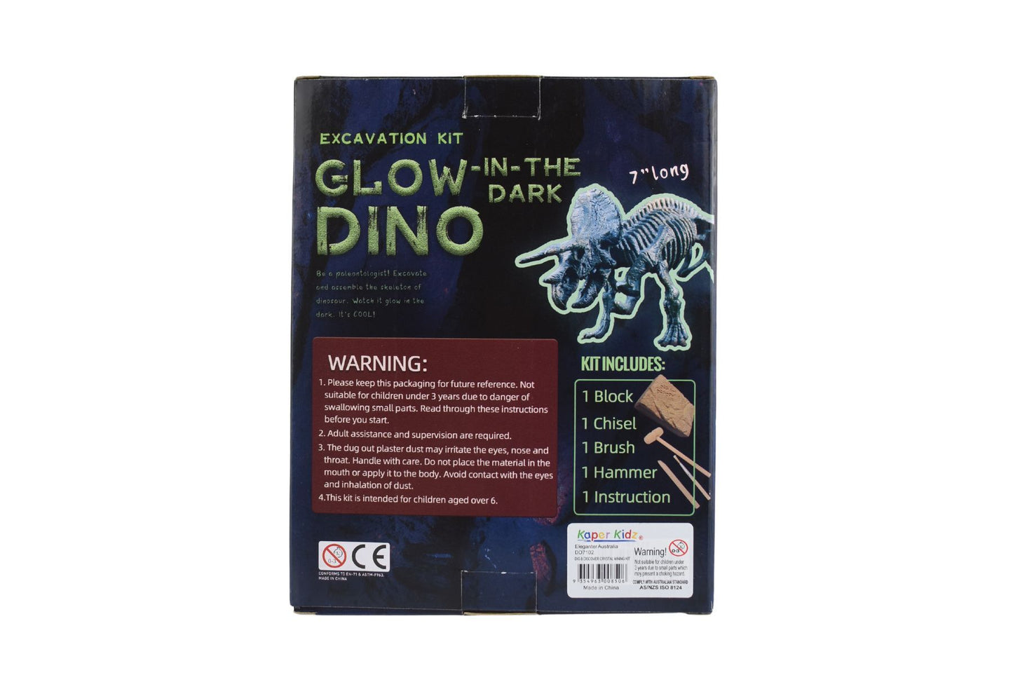 GLOW IN THE DARK TRICERATOPS EXCAVATION KIT