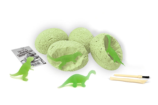 I DIG GLOW IN THE DARK DINO EGG DIG KIT SET OF 4