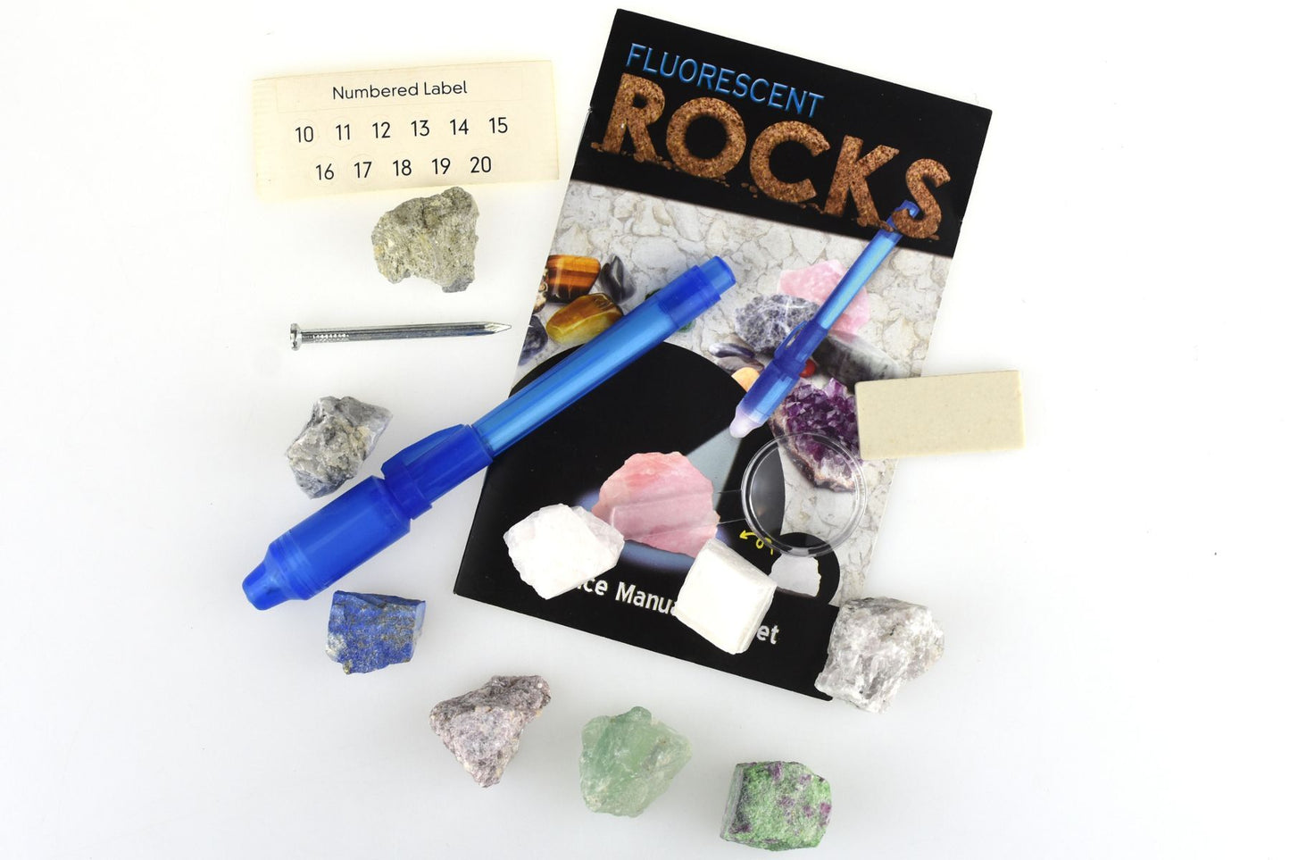 DELUXE FLUORESCENT ROCKS SCIENCE KIT