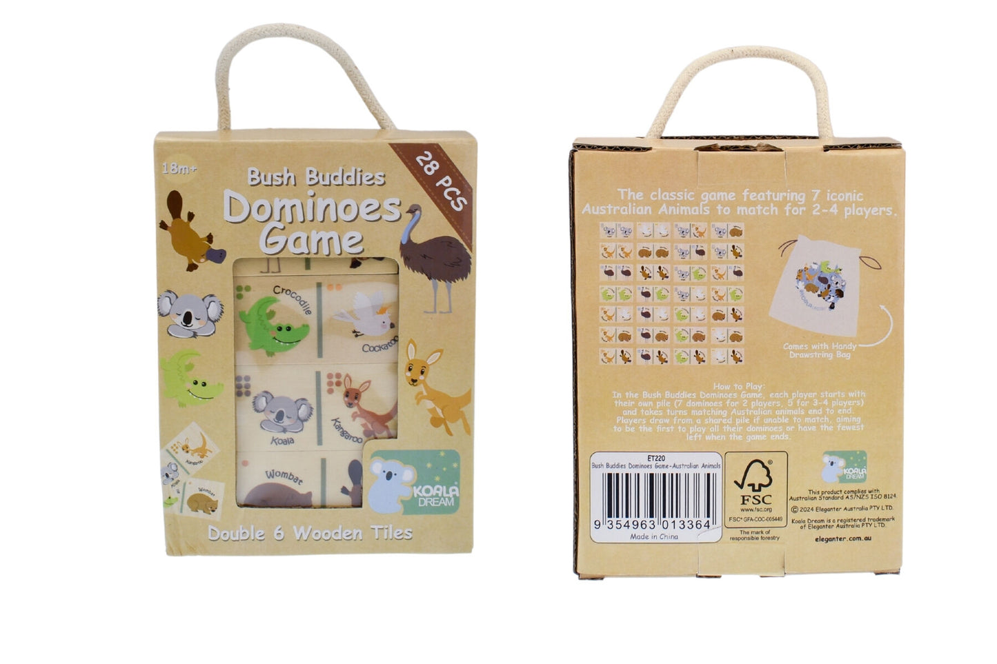 BUSH BUDDIES WOODEN DOMINOES AUSTRALIAN ANIMAL