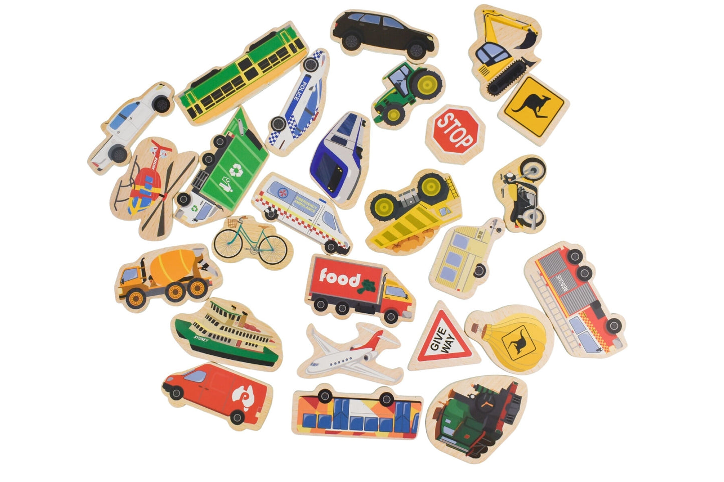 FRIDGE FRIENDS MAGNETIC AUSSIE VEHICLES 25PCS