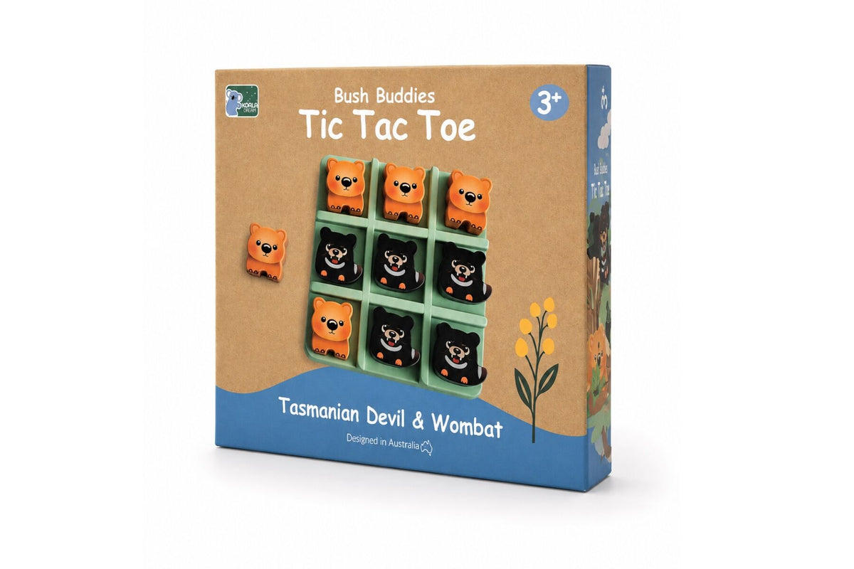 BUSH BUDDIES TIC TAC TOE - WOMBAT & TASMANIAN DEVIL