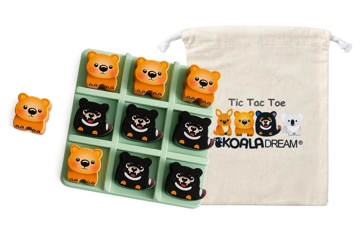 BUSH BUDDIES TIC TAC TOE - WOMBAT & TASMANIAN DEVIL