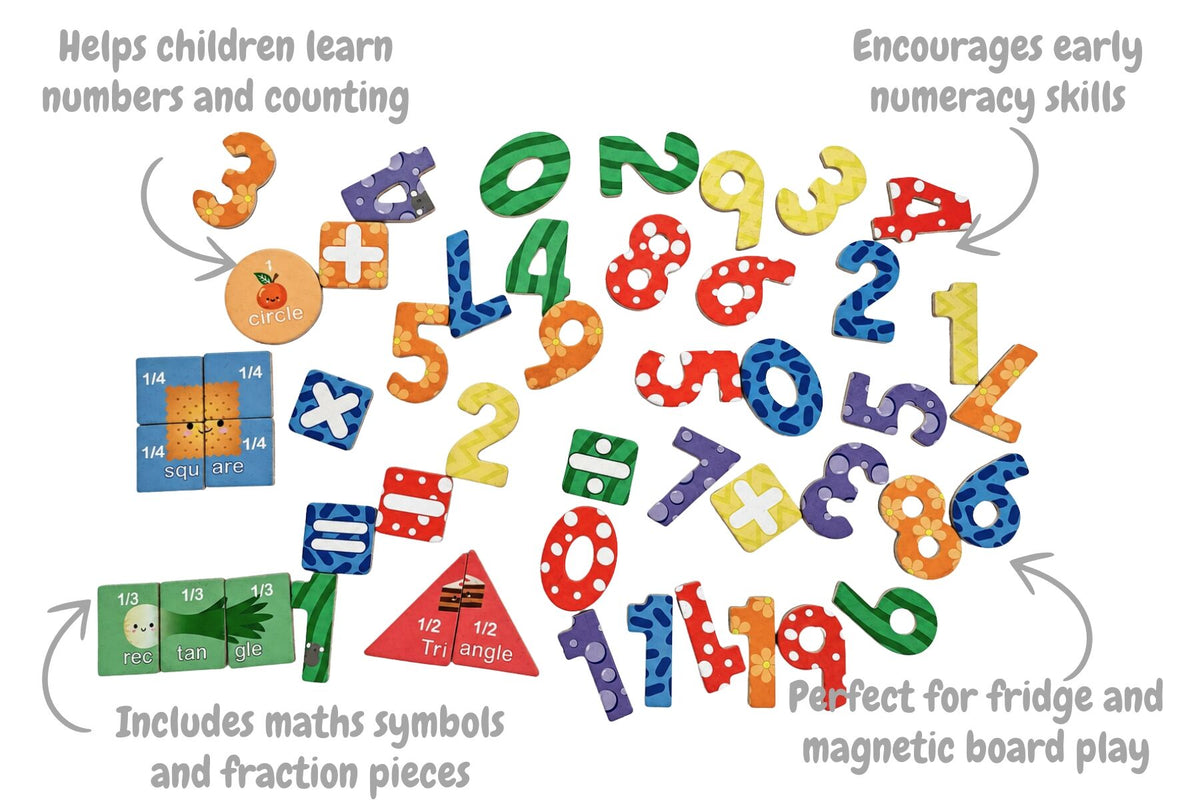 FRIDGE FRIENDS MAGNETIC NUMBERS & SHAPES 50PCS