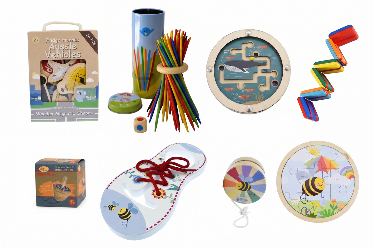 WOODEN TOY PLAYTIME GIFT SET
