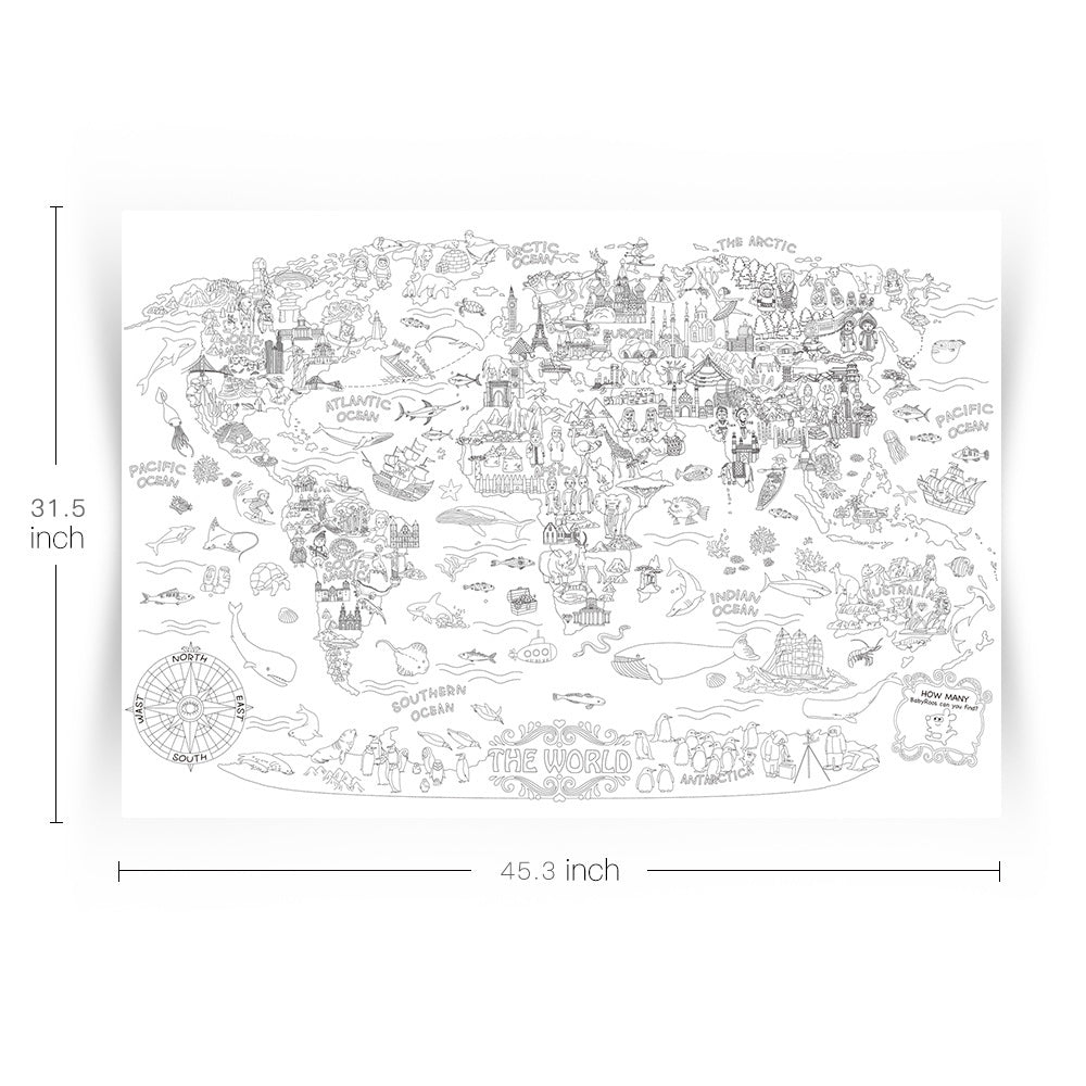 GIANT COLOURING POSTER PADS - THE WORLD