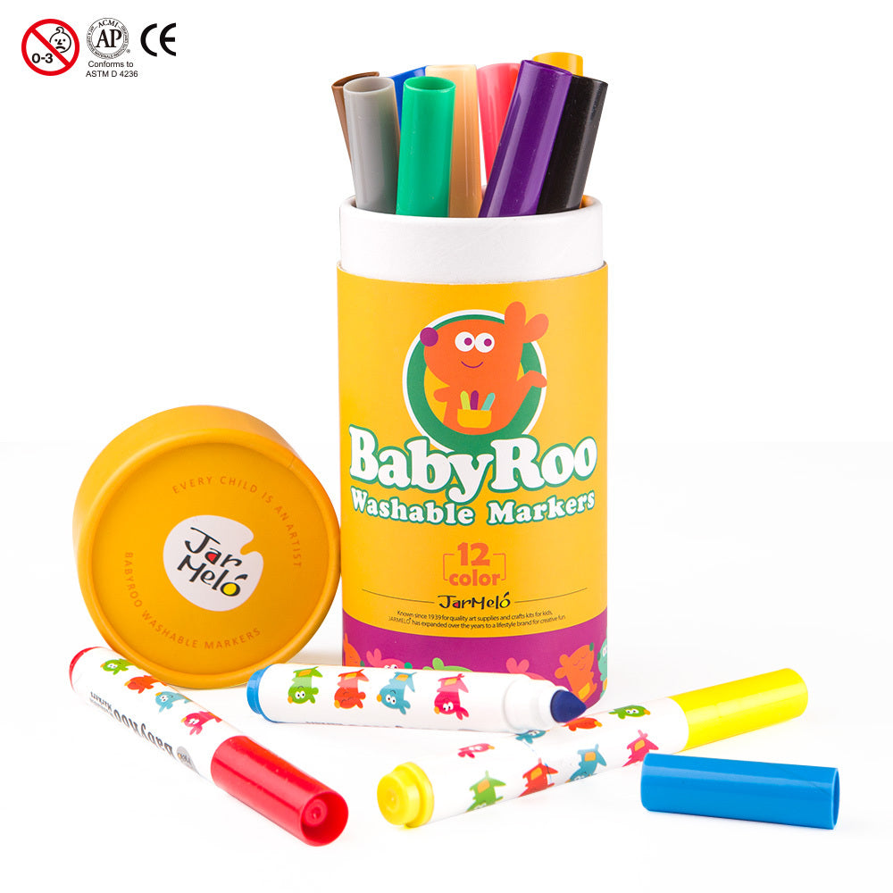 WASHABLE MARKERS -BABY ROO 12 COLORS