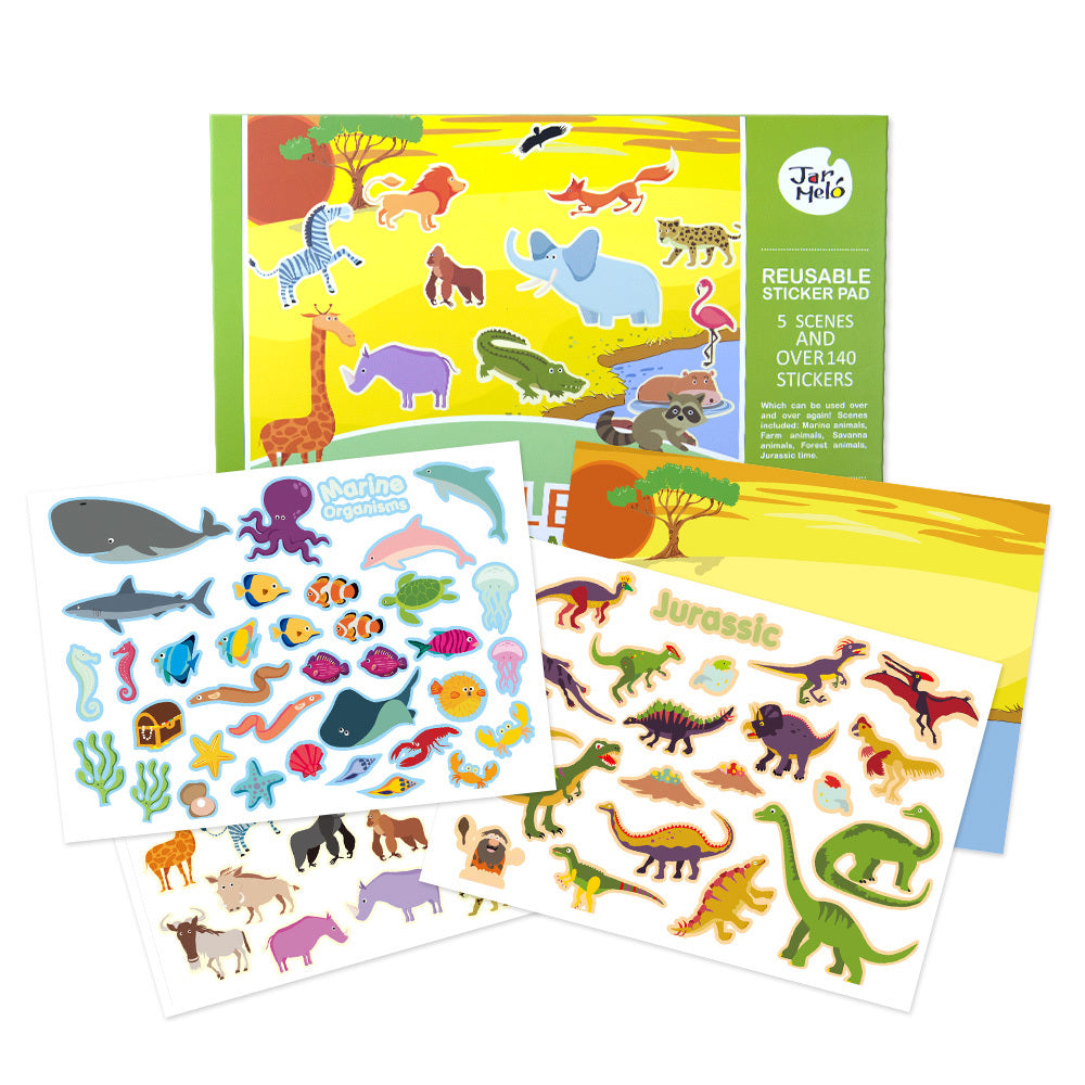 REUSABLE STICKER PAD SET - ANIMAL WORLD