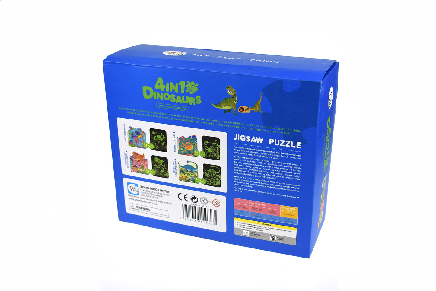 4 IN 1 DINOSAURS GLOW IN THE DARK JIGSAW PUZZLES