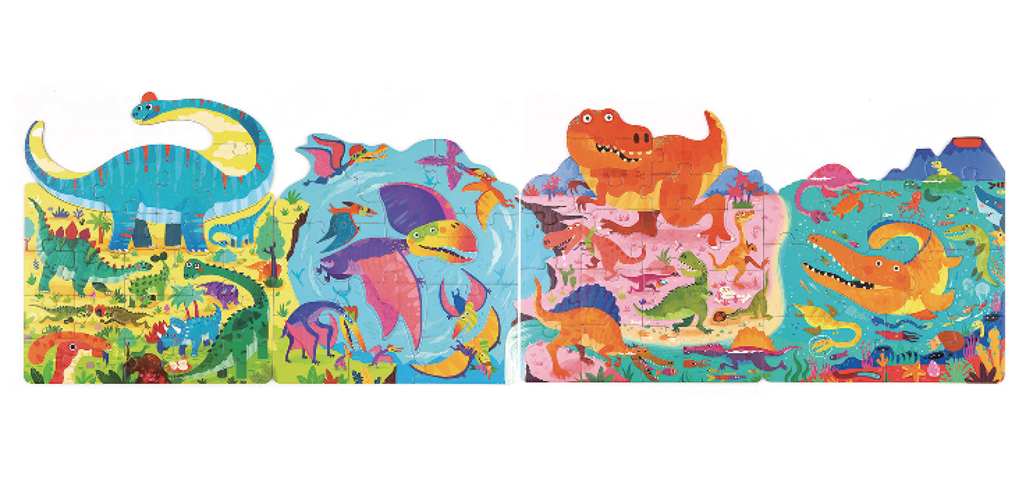 4 IN 1 DINOSAURS GLOW IN THE DARK JIGSAW PUZZLES