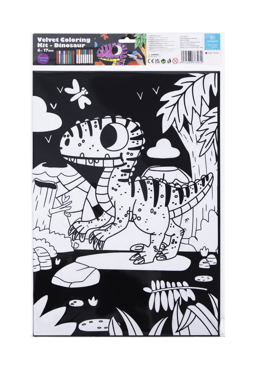 DINOSAUR VELVET COLOURING CRAFT KIT