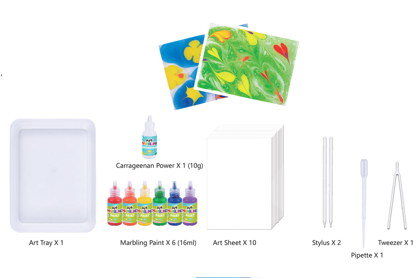 MARBLING PAINT - 6 COLOURS CRAFT KIT