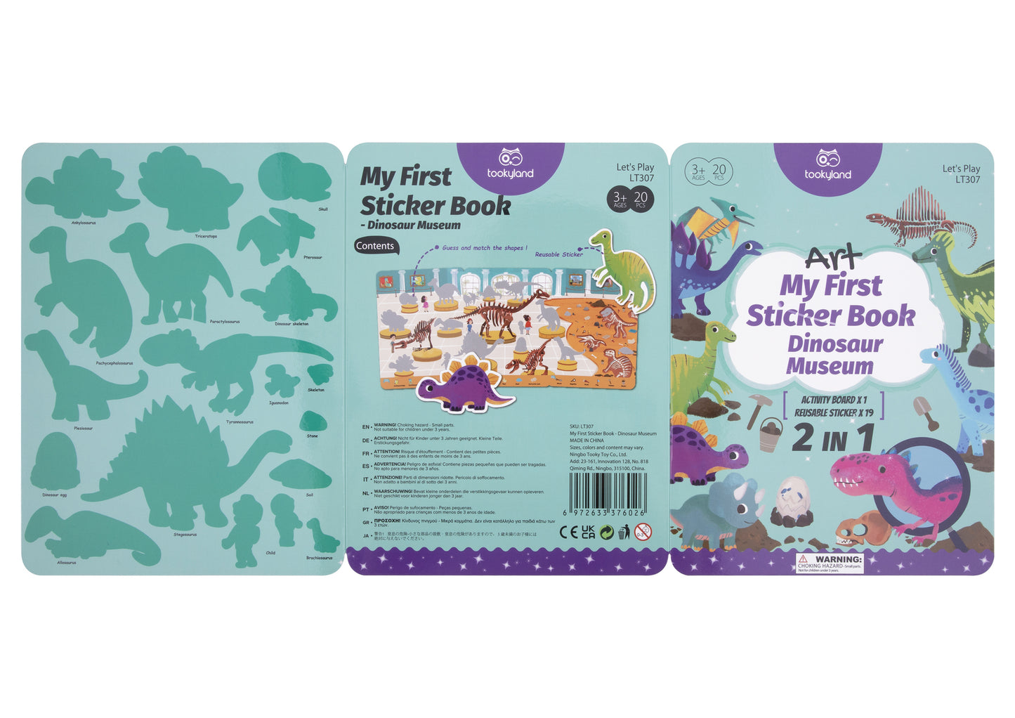 SILICONE STICKER BOOK - DINOSAUR MUSEUM