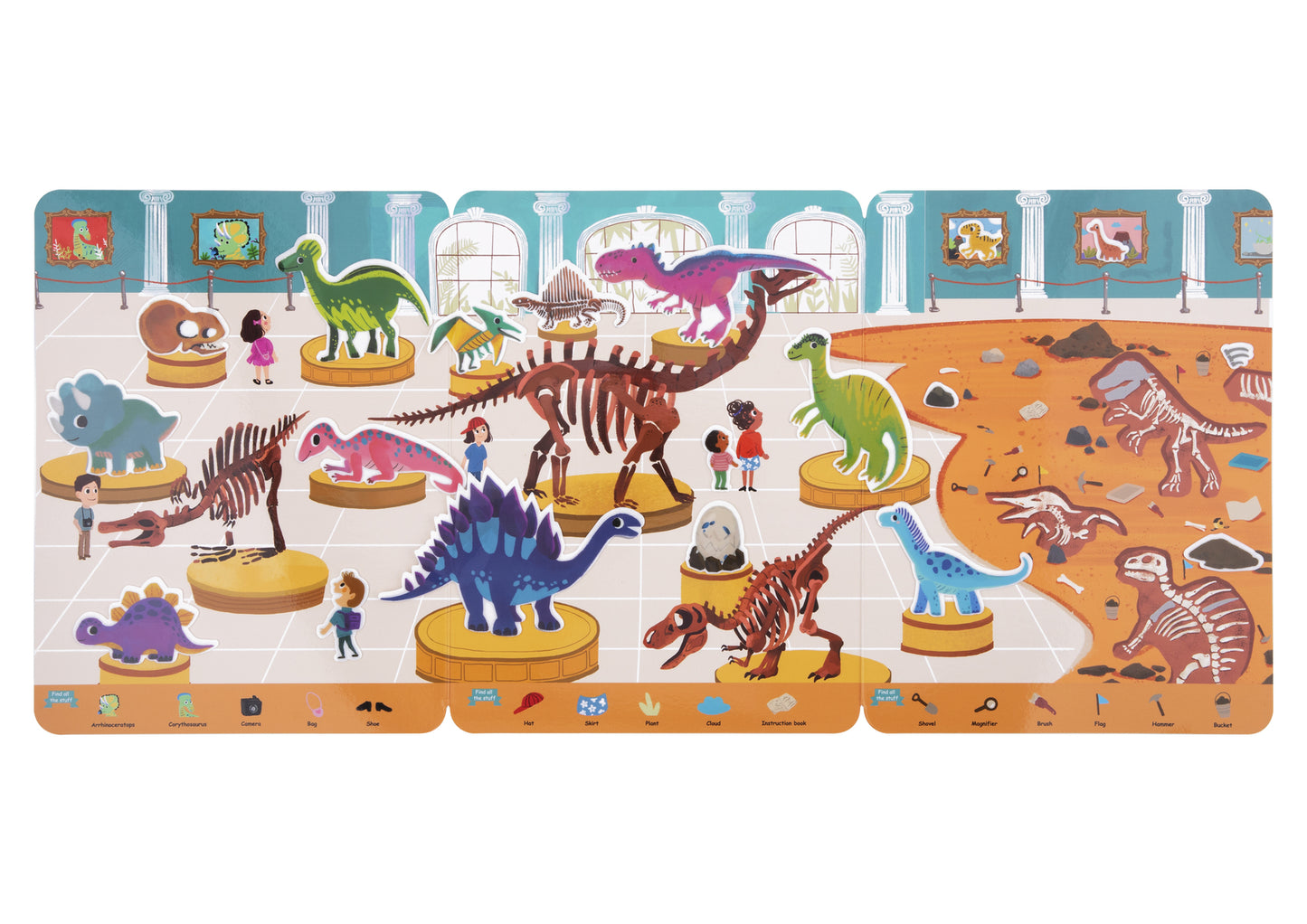 SILICONE STICKER BOOK - DINOSAUR MUSEUM