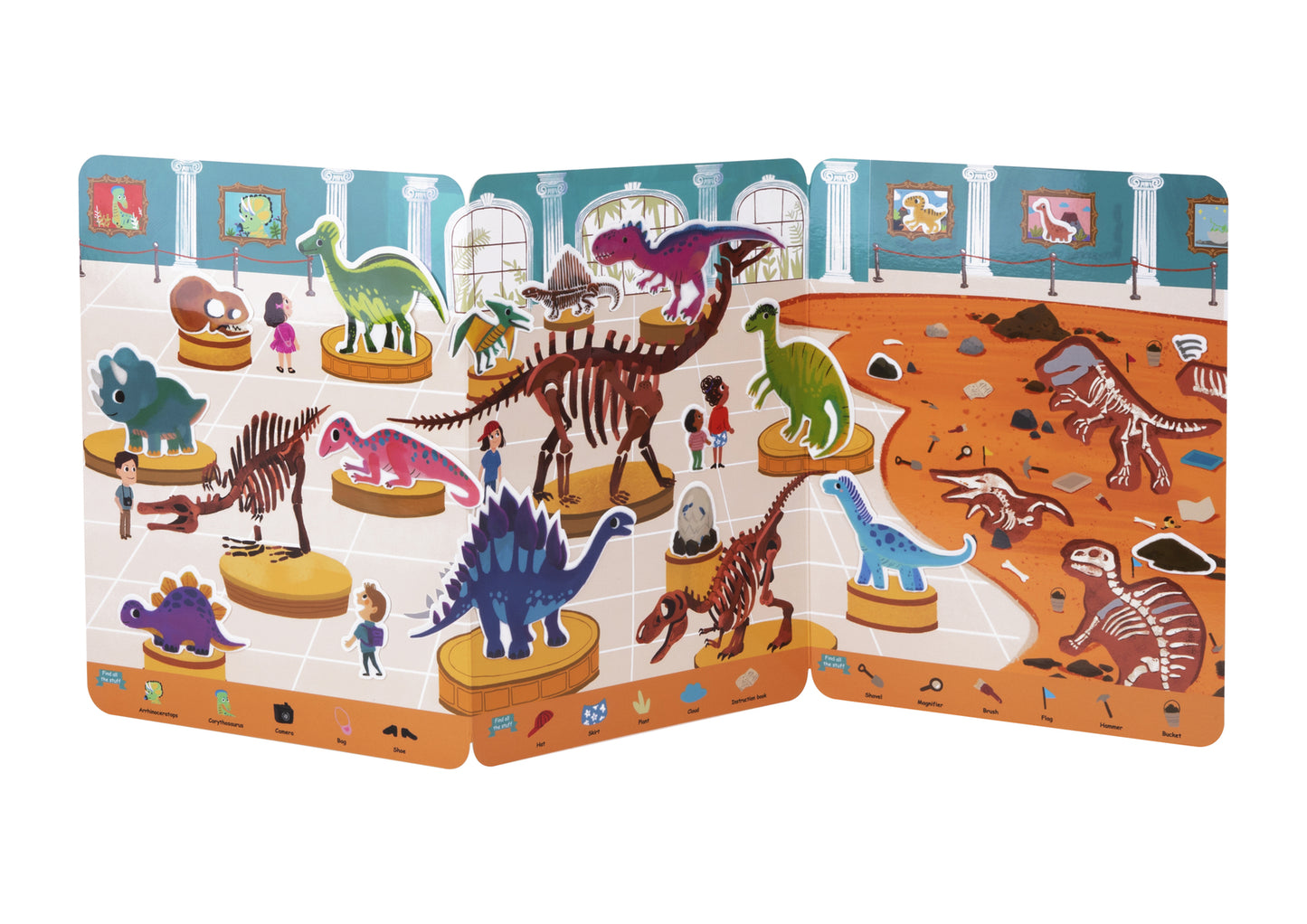 SILICONE STICKER BOOK - DINOSAUR MUSEUM