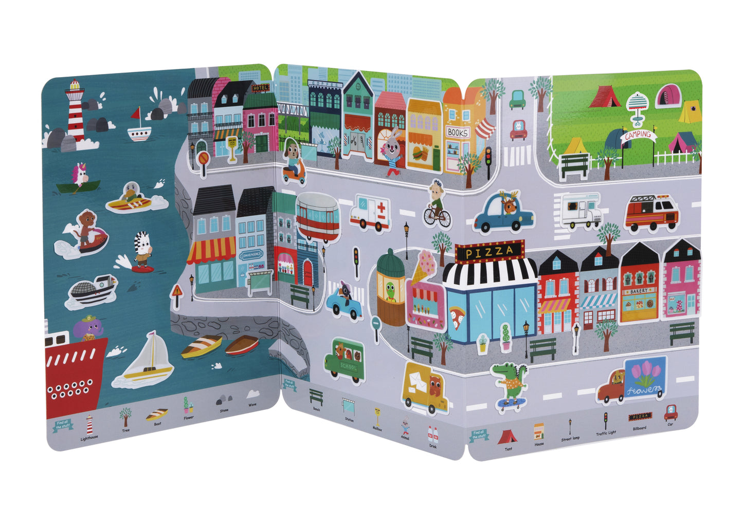 SILICONE STICKER BOOK - BUSY CITY