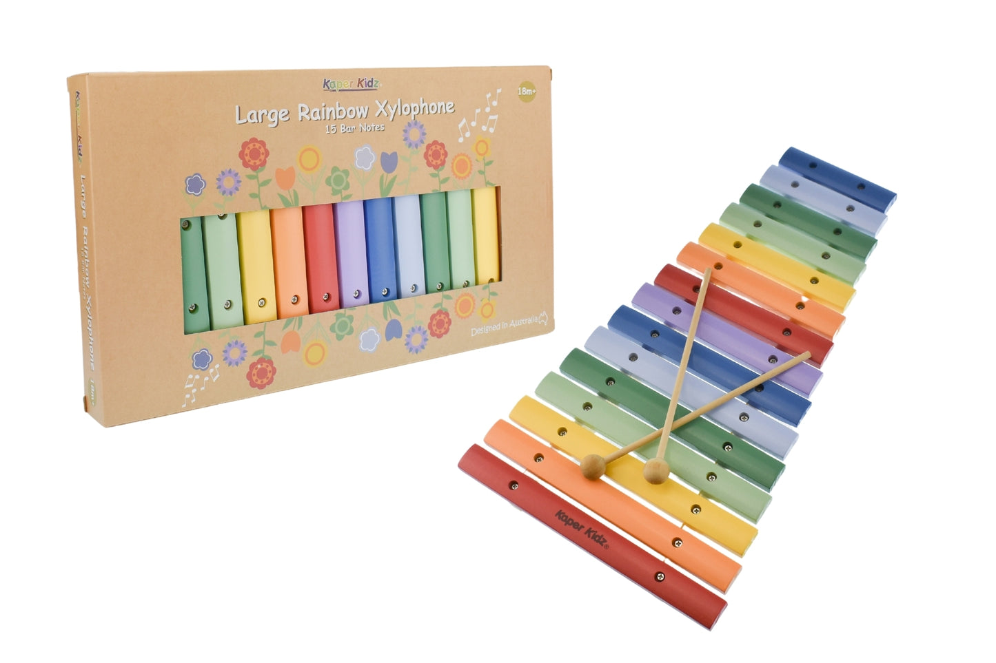 LARGE RAINBOW XYLOPHONE 15 BAR NOTES