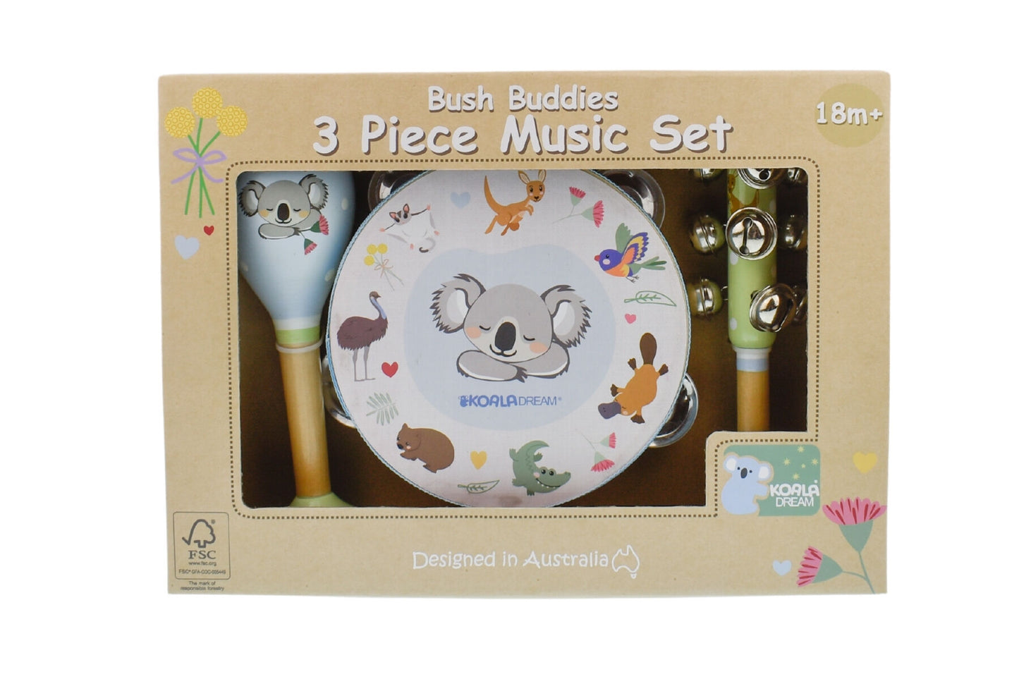 BUSH BUDDIES AUSTRALIAN ANIMALS 3PCS MUSICAL SET