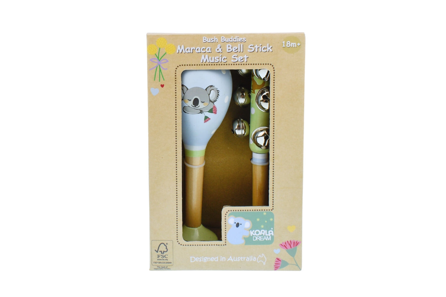 BUSH BUDDIES AUSTRALIAN ANIMALS MARACA & BELLSTICK SET