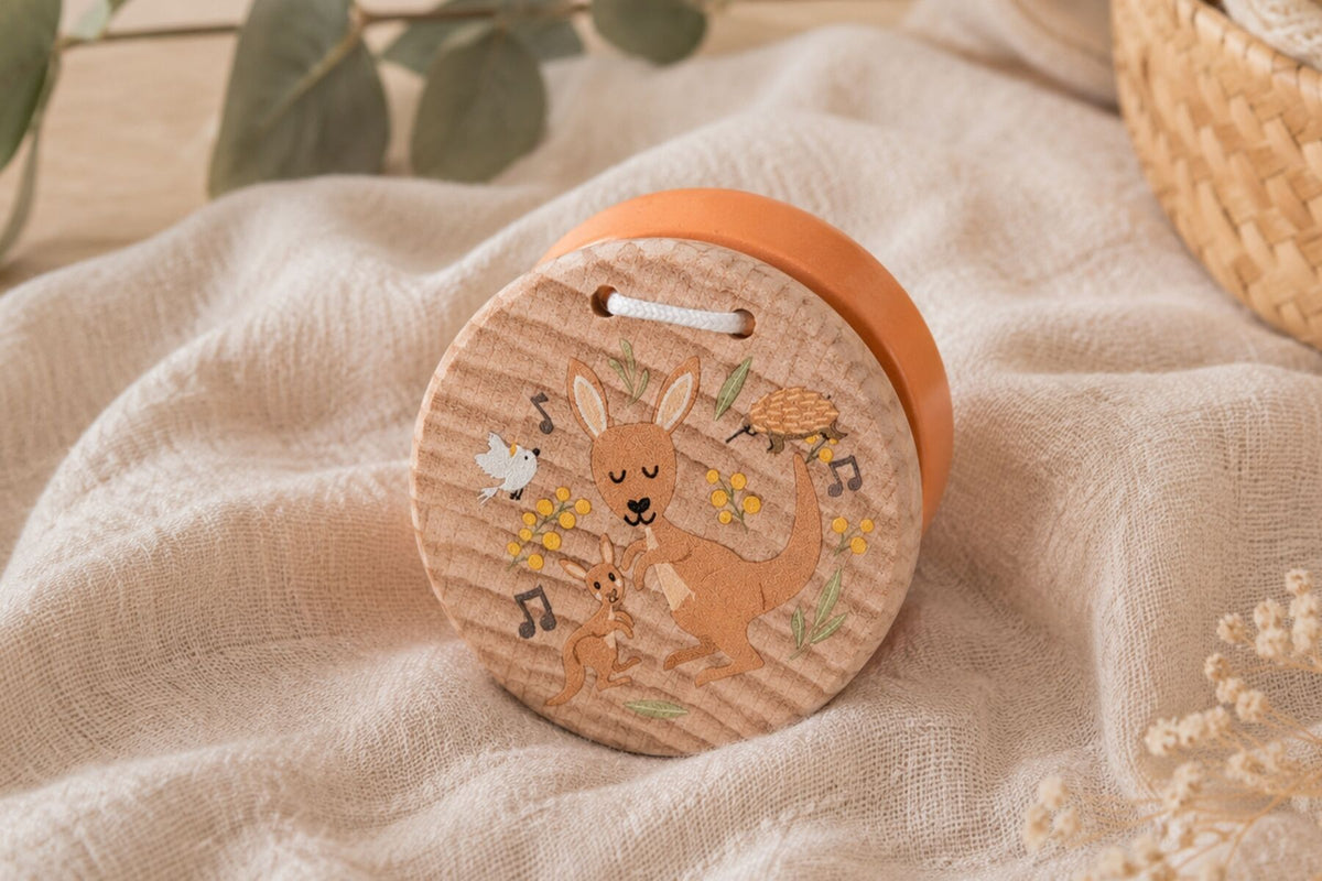 AUSSIE BUDDIES KOALA& KANGAROO WOODEN CASTANETS -SET OF 2