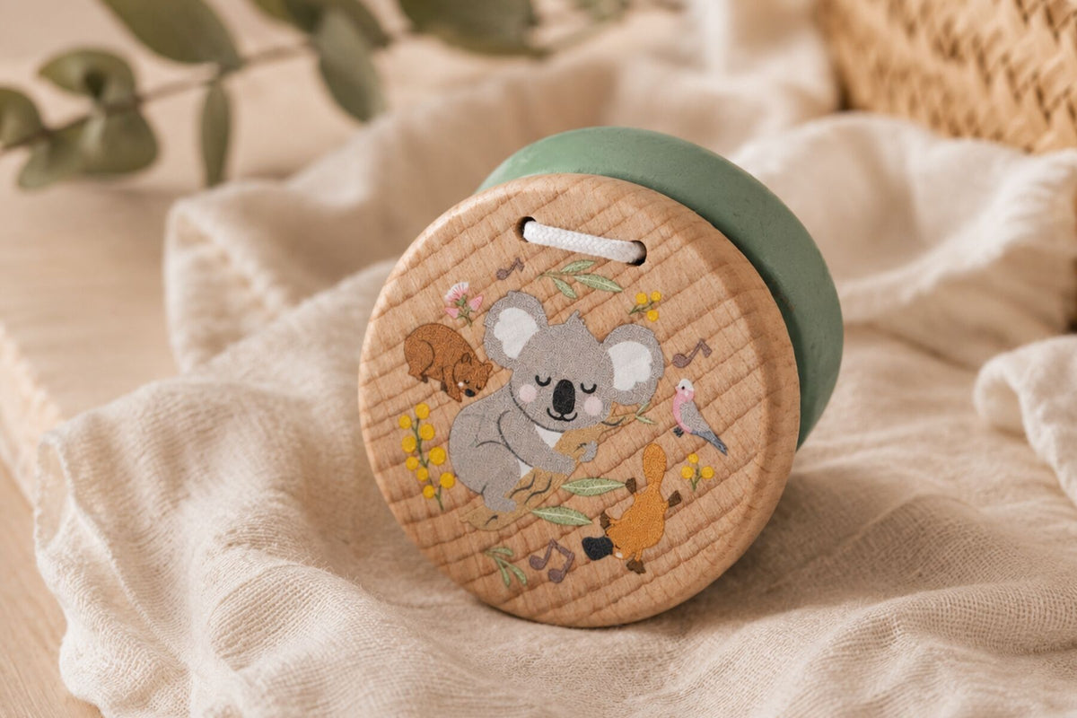 AUSSIE BUDDIES KOALA& KANGAROO WOODEN CASTANETS -SET OF 2