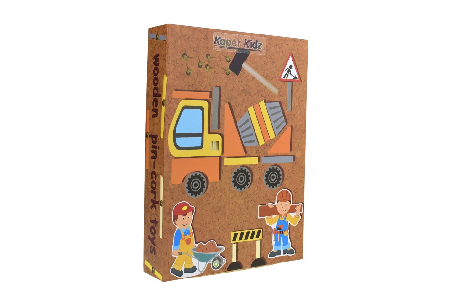 WOODEN CONSTRUCTION TRUCK TAP A SHAPE IN BOOKCASE