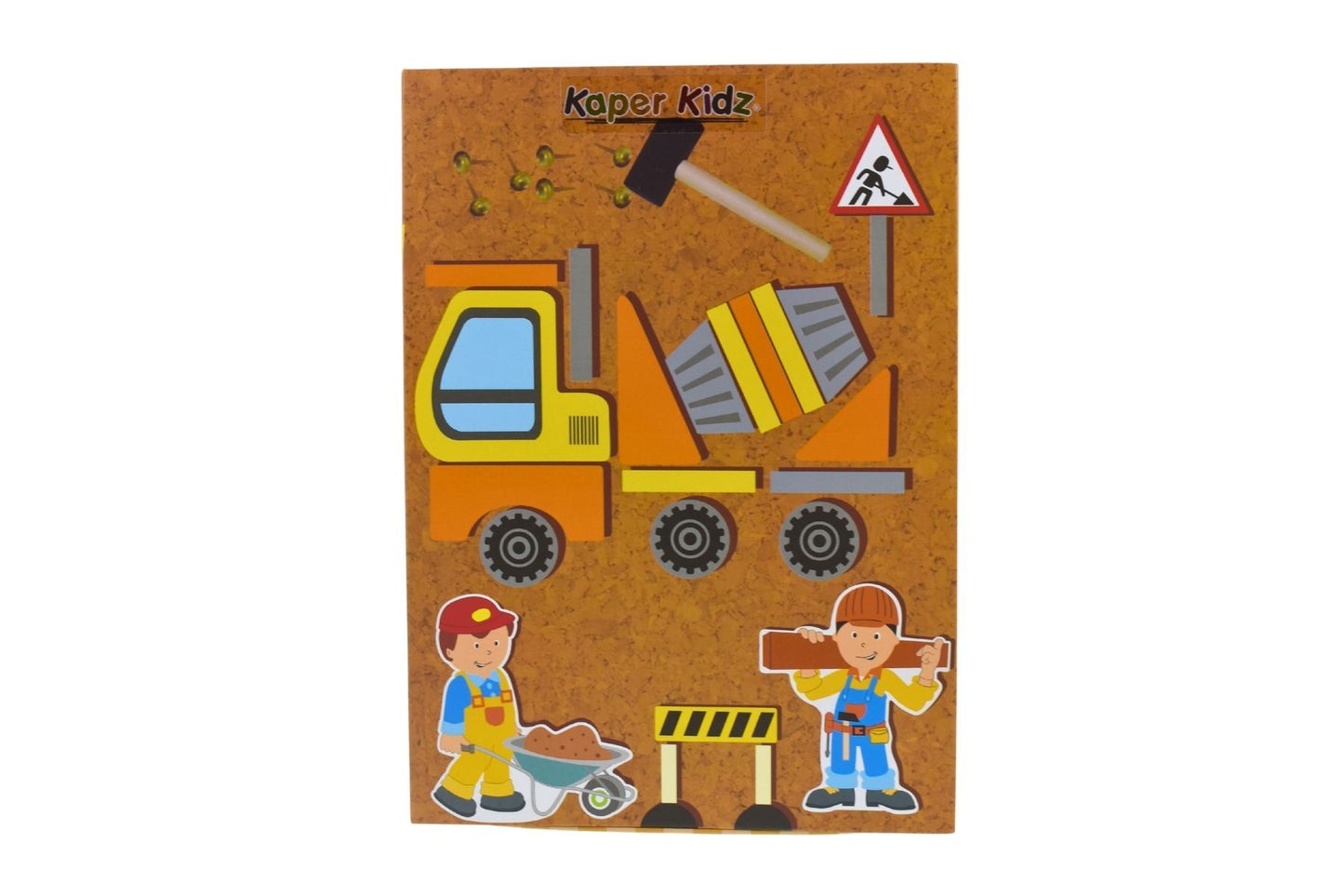 WOODEN CONSTRUCTION TRUCK TAP A SHAPE IN BOOKCASE