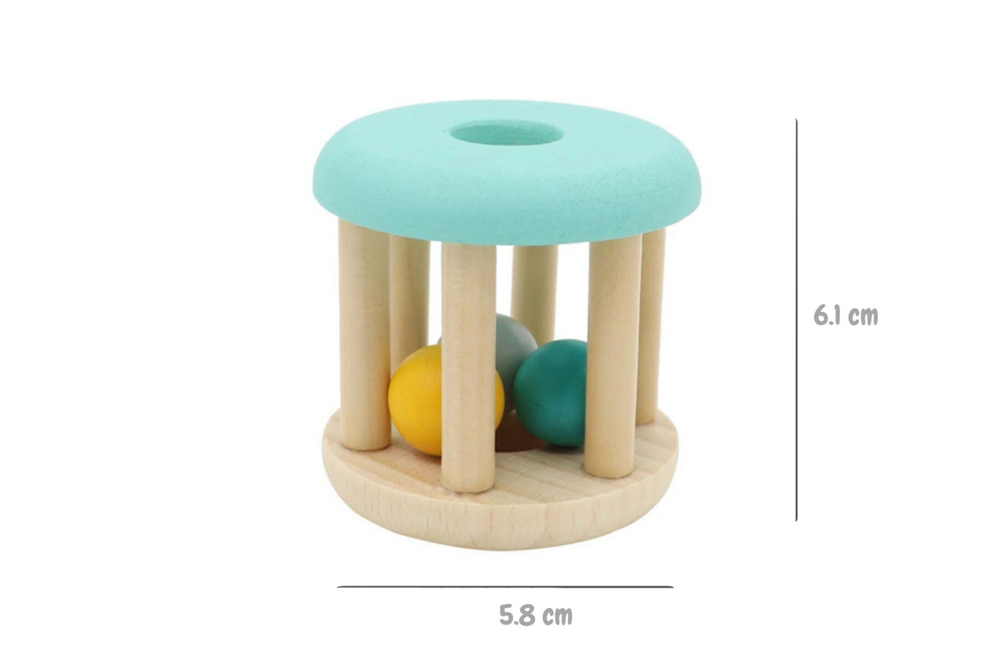 CALM & BREEZY WOODEN RATTLE MINT GREEN