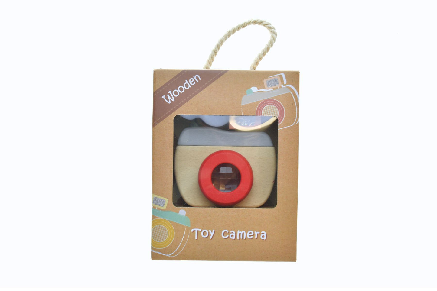 WOODEN KALEIDOSCOPE CAMERA CHERRY RED