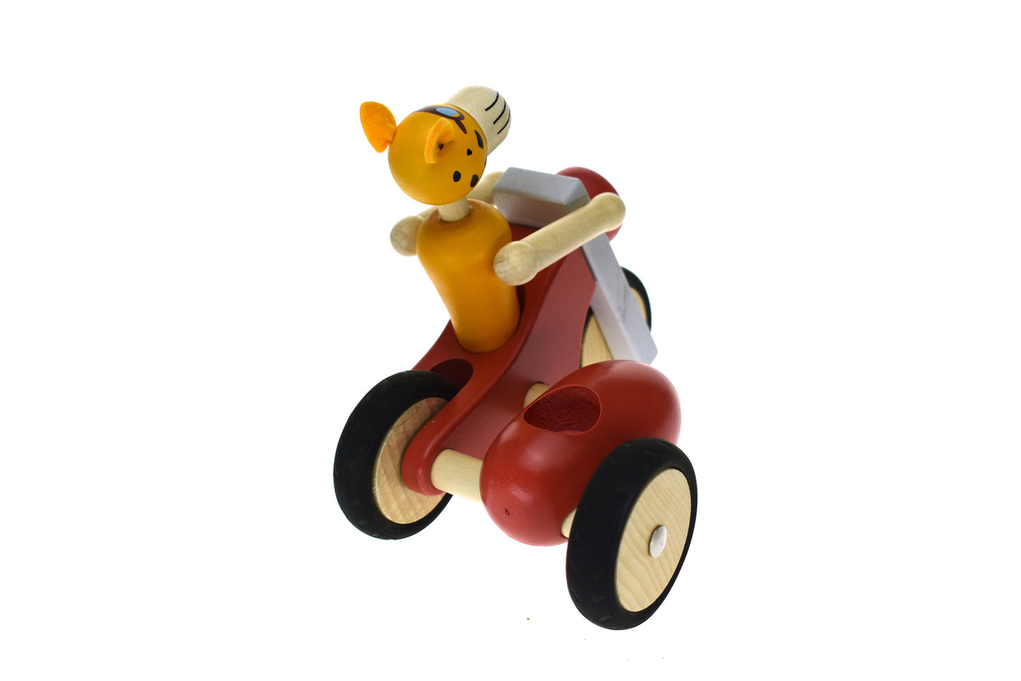 RETRO MOTOR TRICYCLE WITH CUTE LEOPARD DRIVER RED - LARGE