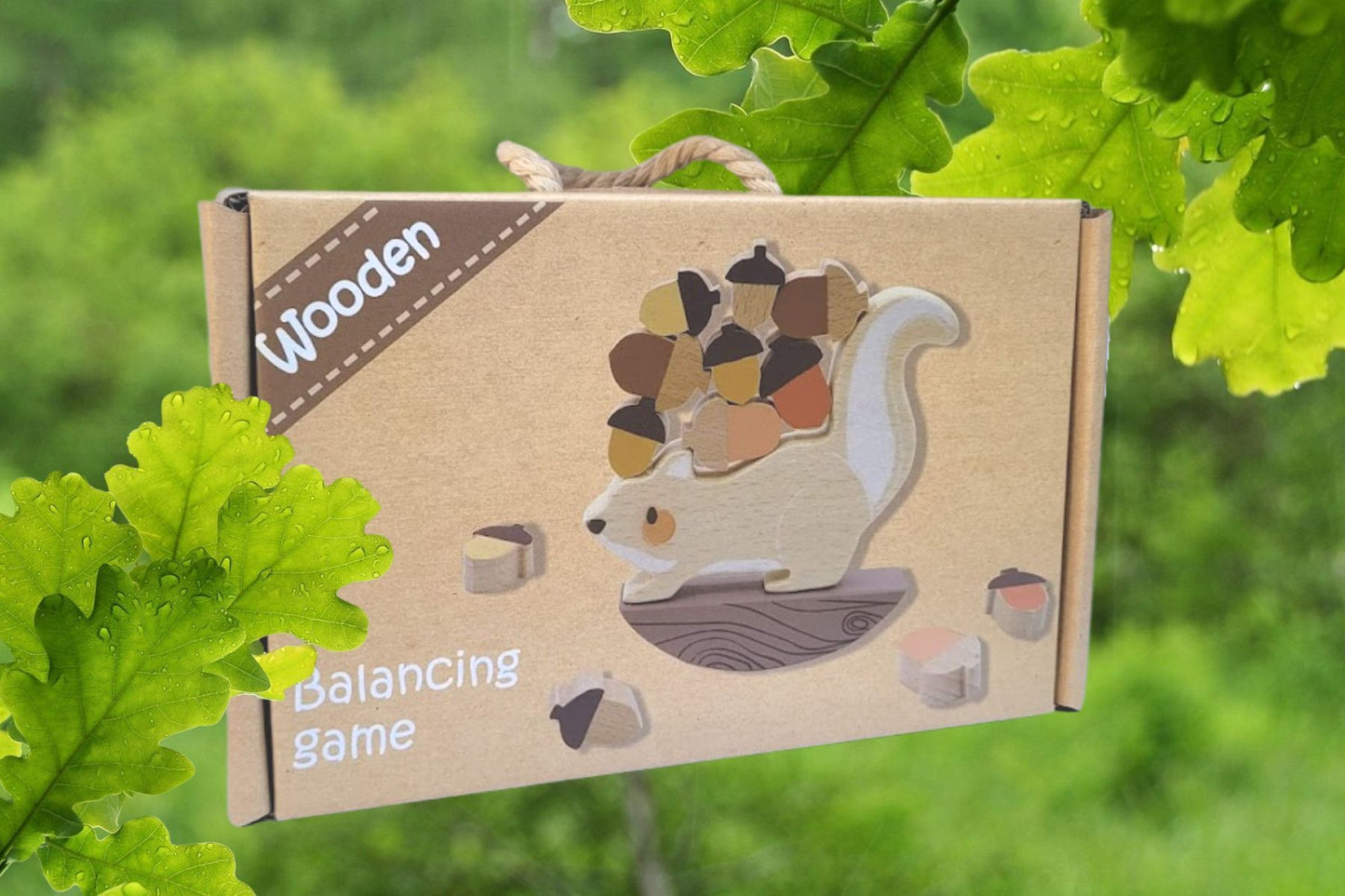 WOODEN SQUIRREL BALANCING GAME