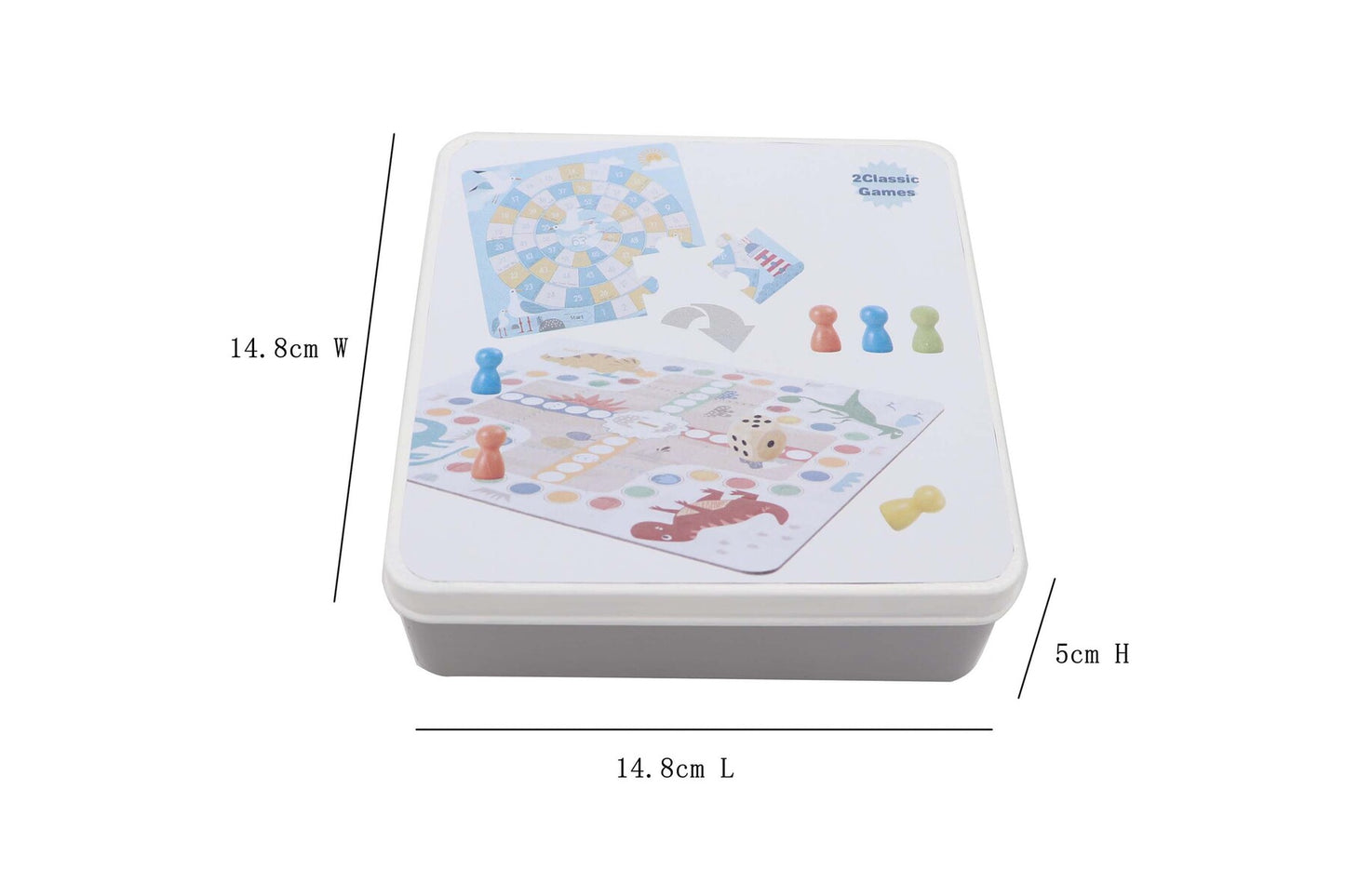 2 IN 1 CLASSIC GAME IN TIN BOX - LUDO & THE GAME OF GOOSE