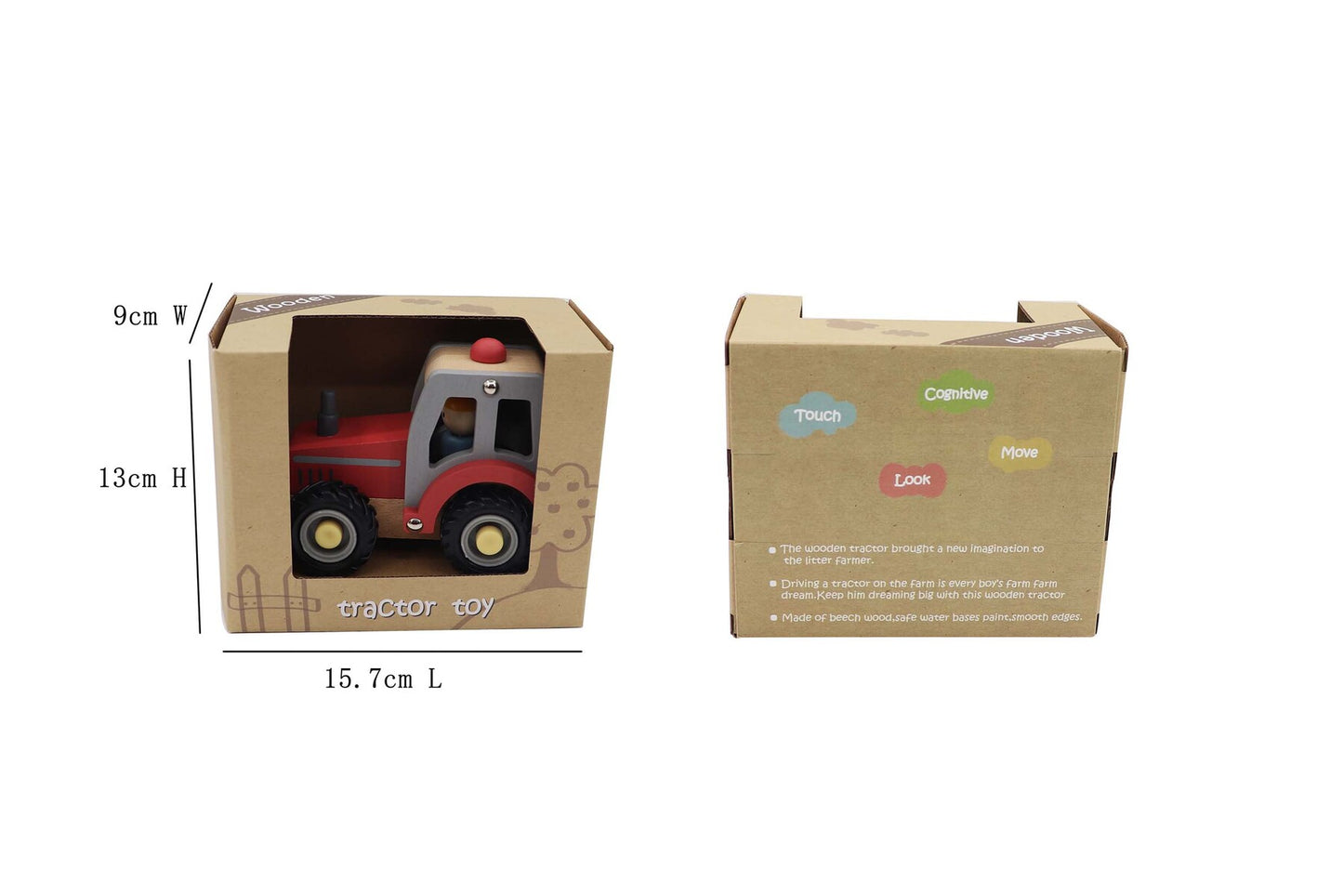 CALM & BREEZY TRACTOR WITH RUBBER WHEELS RED