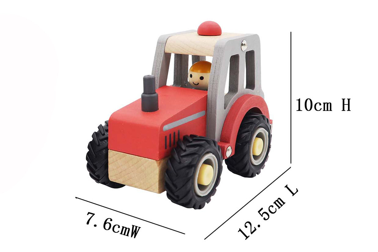 CALM & BREEZY TRACTOR WITH RUBBER WHEELS RED