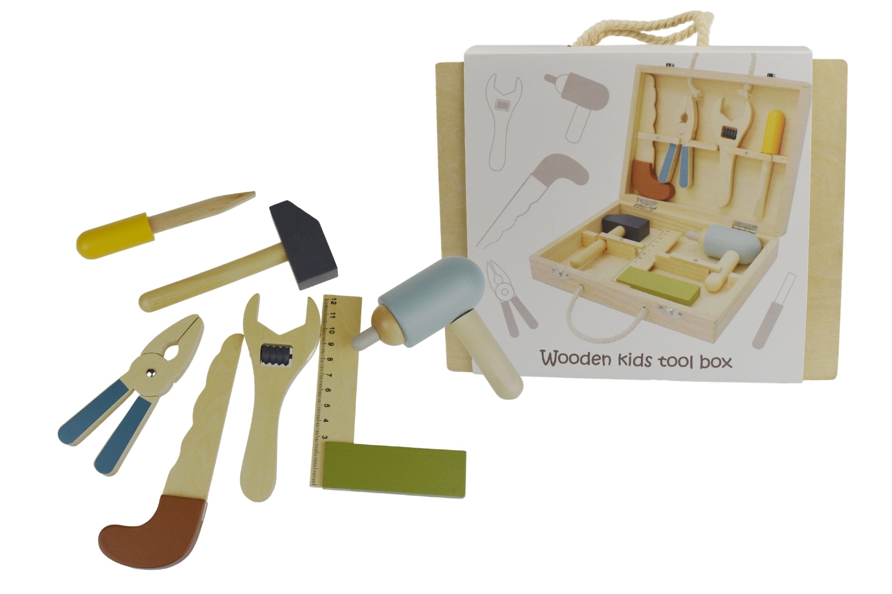 CALM & BREEZY WOODEN KIDS TOOLBOX BOXED