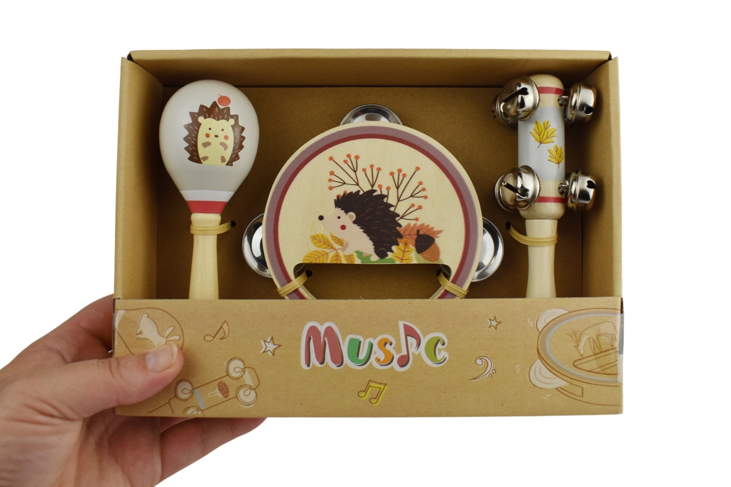 CALM & BREEZY HEDGEHOG WOODEN 3PCS MUSICAL SET