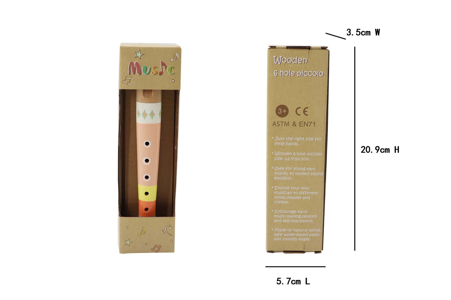 PATTERN PLAY WOODEN RECORDER PICCOLO ORANGE