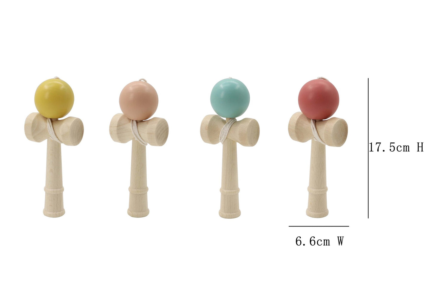 WOODEN KENDAMA CATCH THE BALL GAME SET OF 4