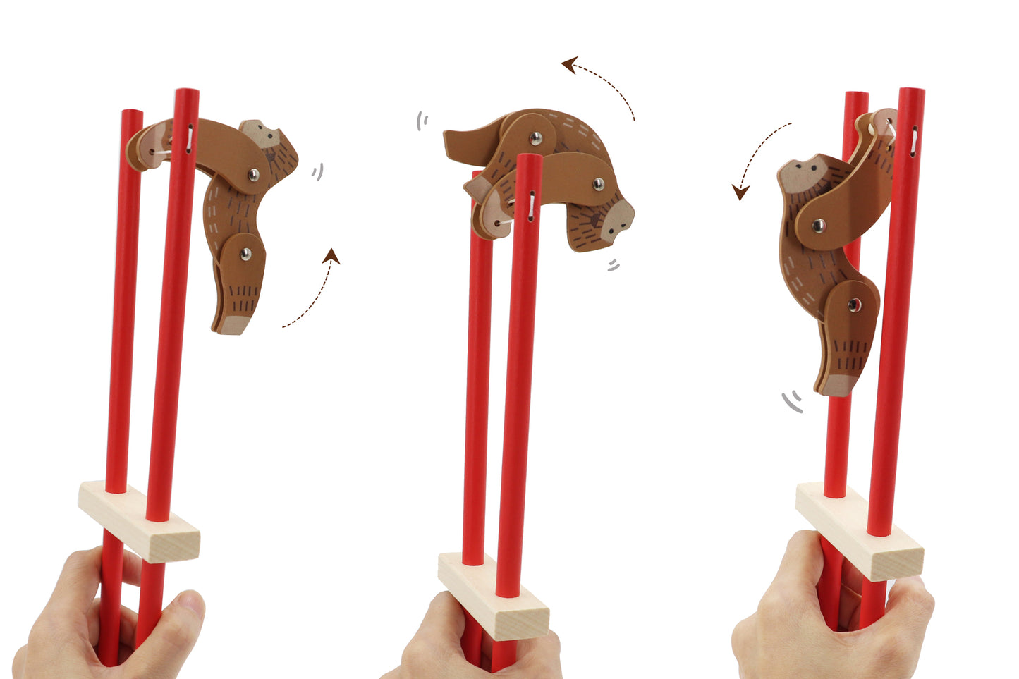 WOODEN TRAPEZE ANIMAL SET OF 3