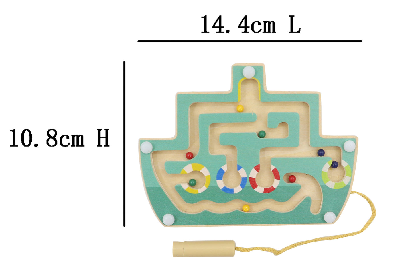 WOODEN BOAT MAGNETIC LABYRINTH