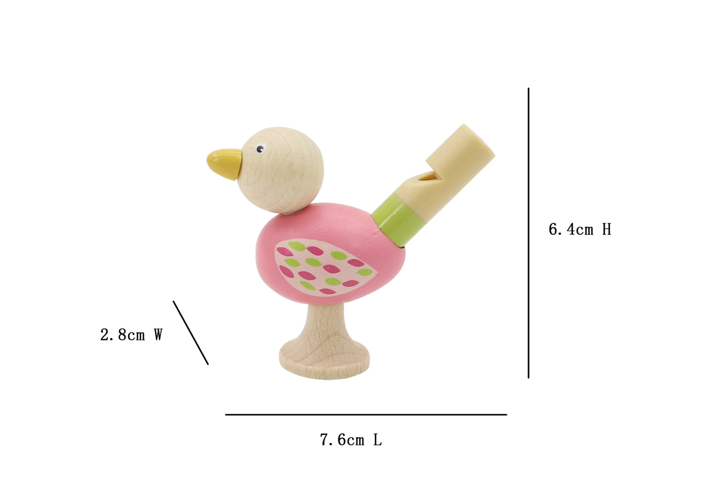 WOODEN BIRD WHISTLE SET OF 4