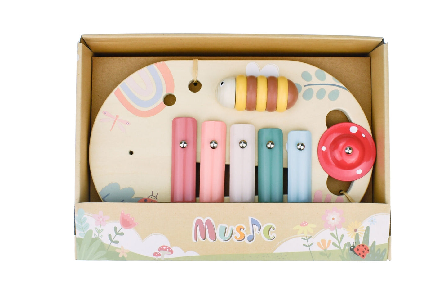 WOODEN SPRING INSECT MUSIC TABLE