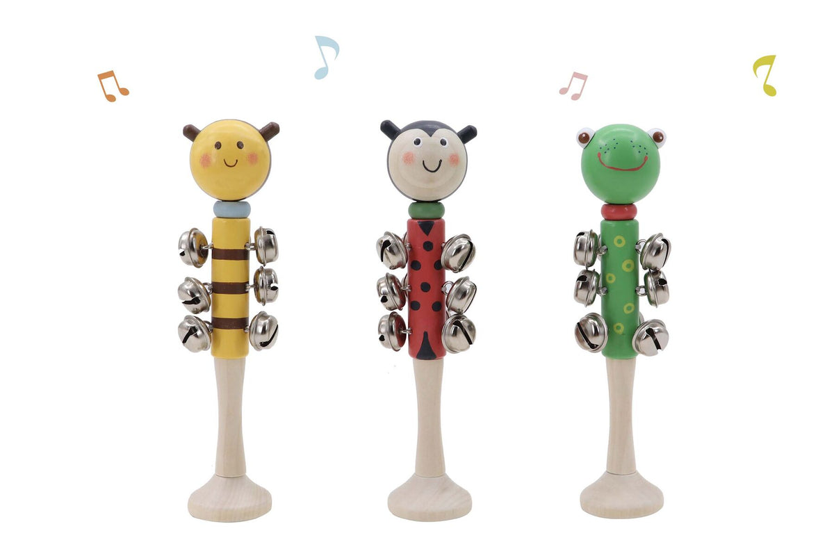WOODEN INSECT BELL STICK SET OF 3