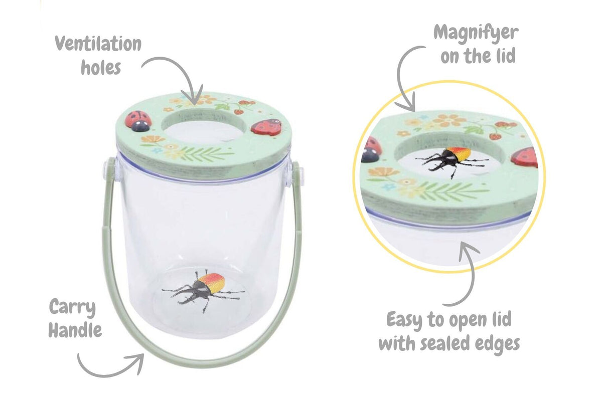 MAGNIFIER BUG JAR WITH 2 & 4 MAGNIFIED VIEW SET OF 3