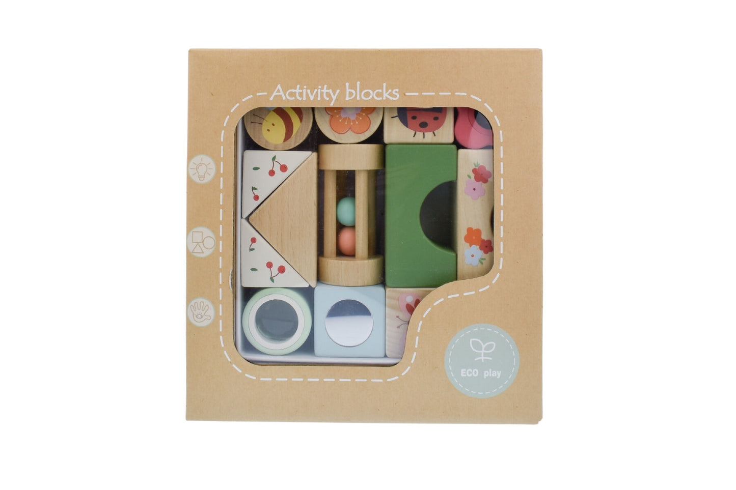 WOODEN SPRING INSECT ACTIVITY BLOCKS 14PCS