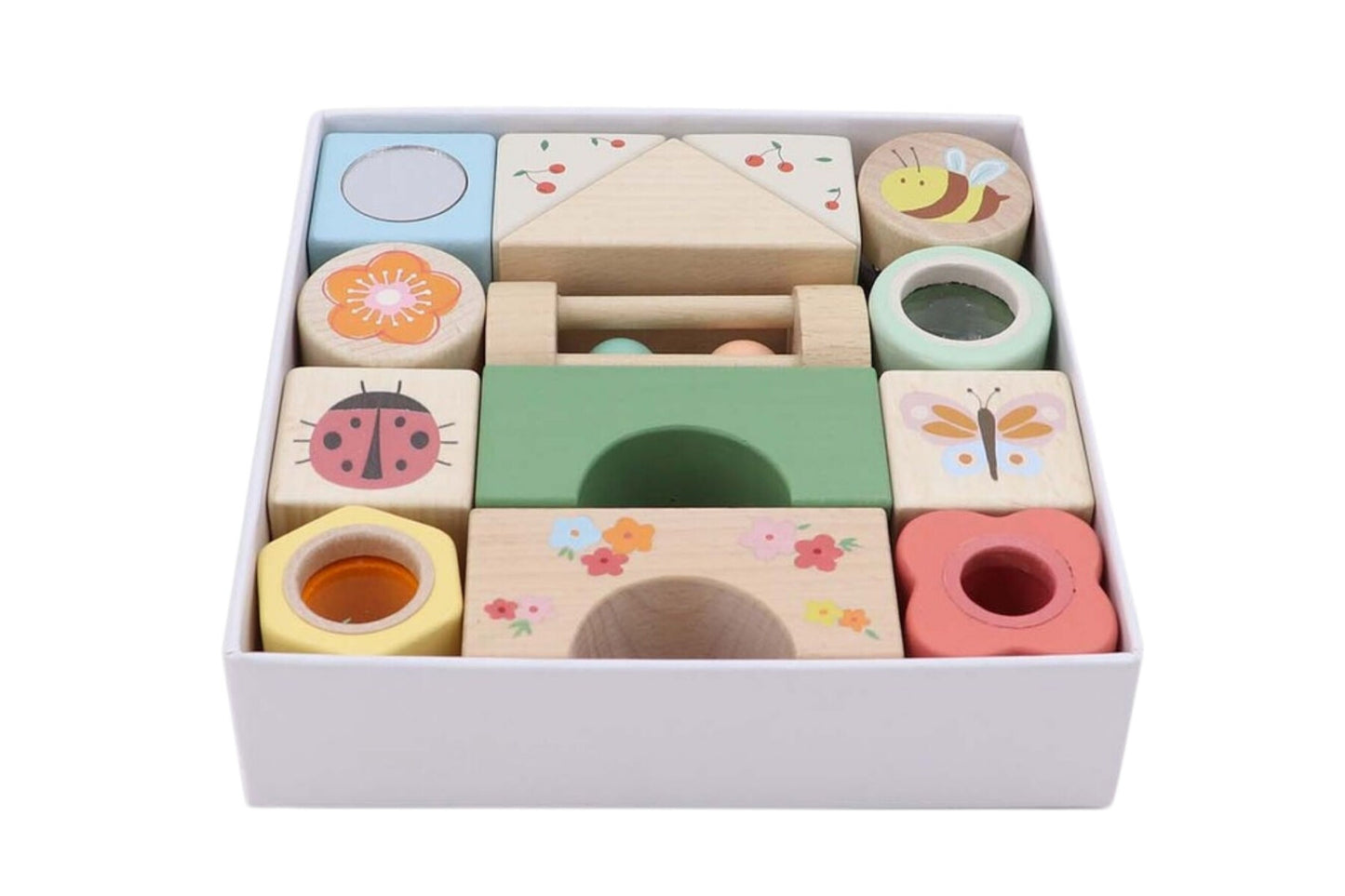 WOODEN SPRING INSECT ACTIVITY BLOCKS 14PCS