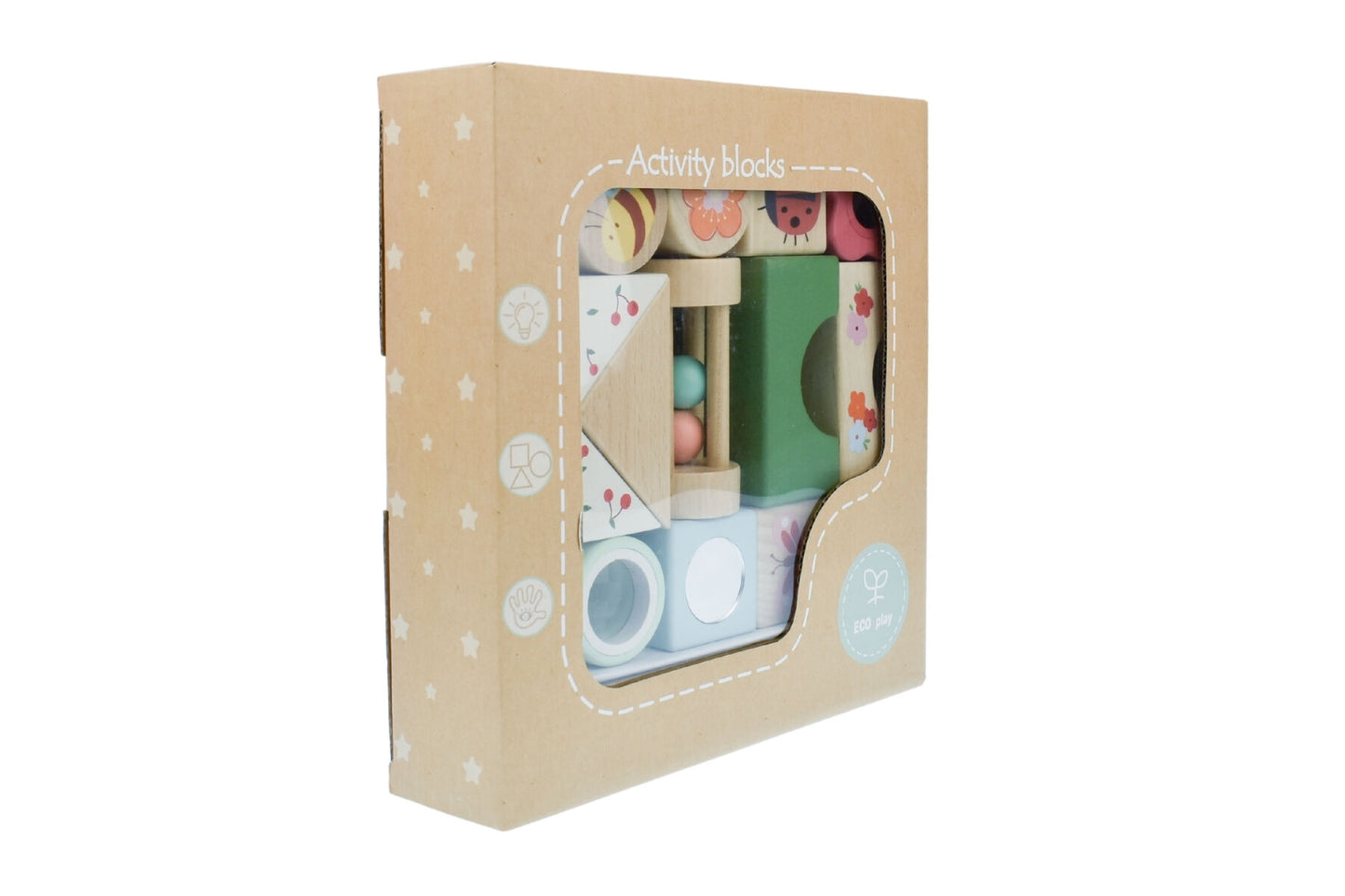 WOODEN SPRING INSECT ACTIVITY BLOCKS 14PCS