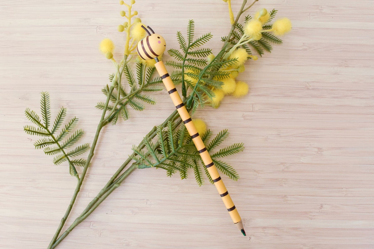 PRICE FOR FIVE WOODEN BEE MULTI COLOUR PENCIL